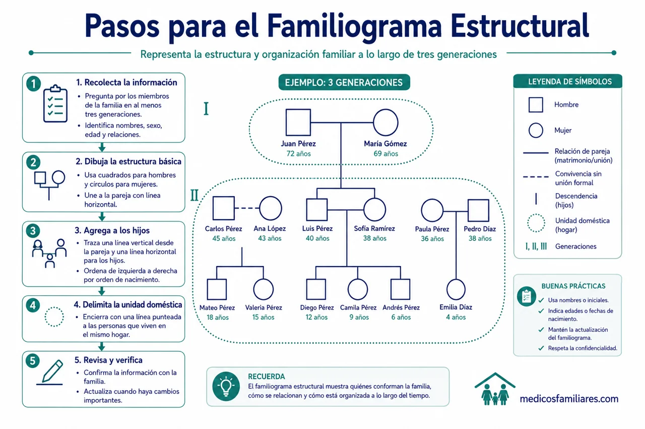 Puntos clave para la elaboración del familiograma estructural