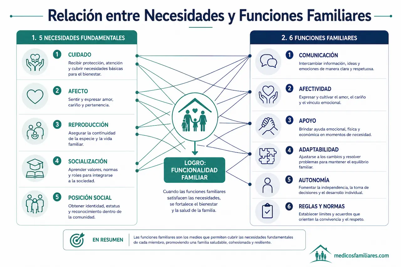 Relación entre las necesidades fundamentales y las funciones de la familia en medicina familiar